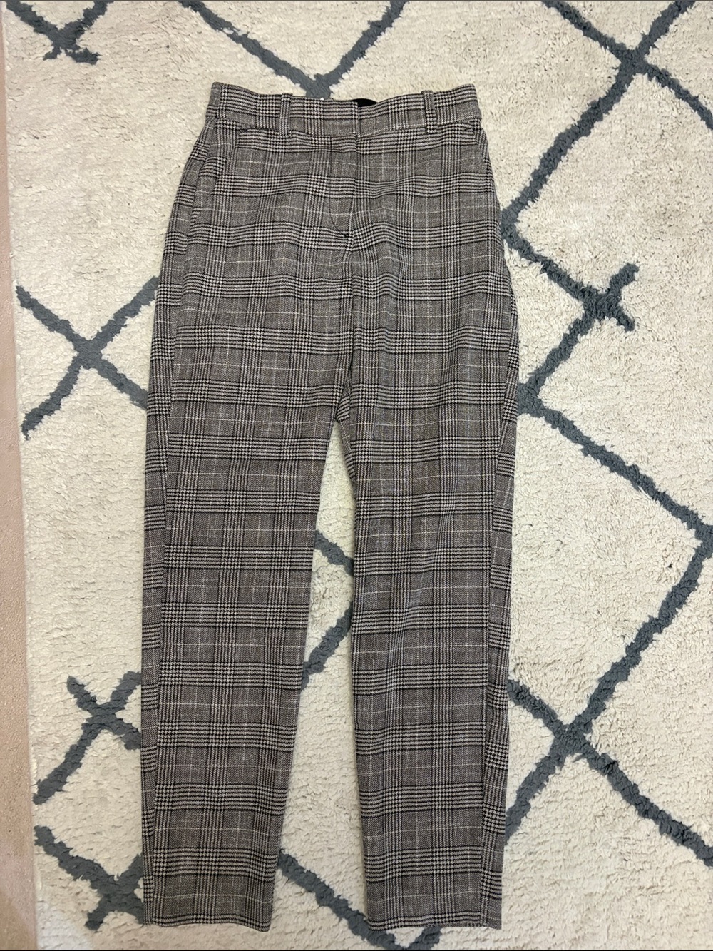 Women’s Plaid Dress Pants - Brown/Black Glen Check